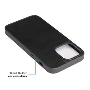 Matt Groove TPU PC Phone Case Inlay Leather Wood Shockproof For IPhone