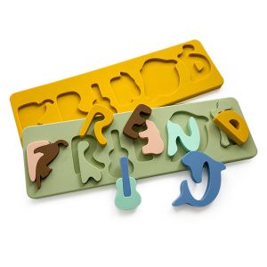 Silicone Puzzle Board, Baby Learning Puzzle Toy, Children'S Letter Animal Puzzle