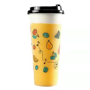 14g Milk Tea Plastic Cups 16oz For Beverage