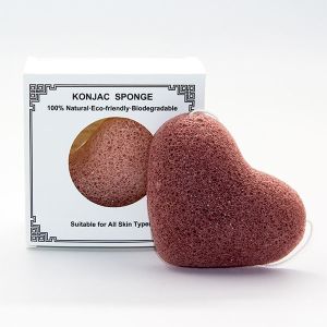 Vegan Various Colors Natural Heart Konjac Sponge for Face and Body Wash
