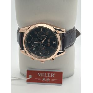 30m Waterproof Light Quartz Watch With Black Dial And Mineral Glass Surface