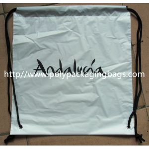 Frosted CPE Plain Plastic Drawstring Backpack with Double Shoulders