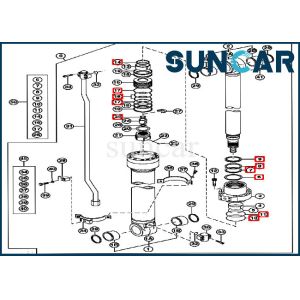 China 210 John Deere Hydraulic Seal Kit 4661594 Dipper Stick Arm Cylinder Repair Sealing Kit on sale