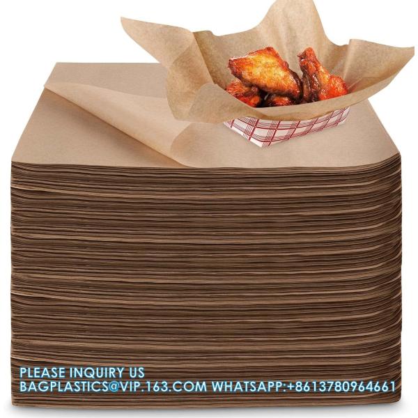 Grease Proof Deli Wrappers - Pre Cut Natural Wax Paper Sheets - Recyclable Food