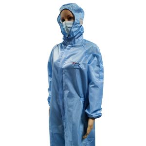 Washable Lightweight Clean Room Anti Static Overall With 99% Polyester 1% Carbon