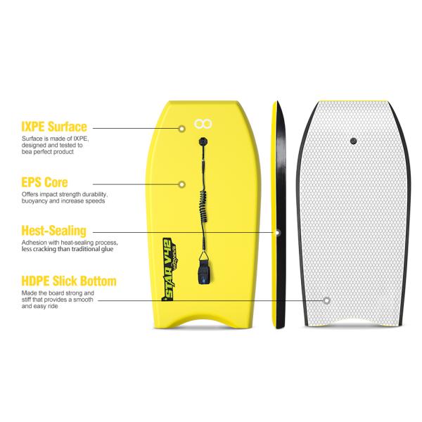 Folding Leash Plug WOOWAVE Lightweight 2.14lbs Surfboard with Board Width 20.9 Inch