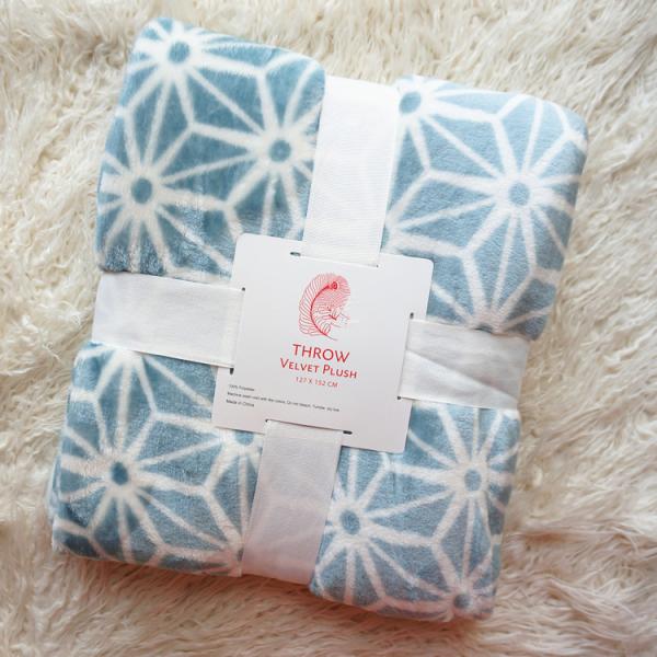 Warm Rotary Printing Flannel Print Blanket , 100 Polyester Plush Blankets 220