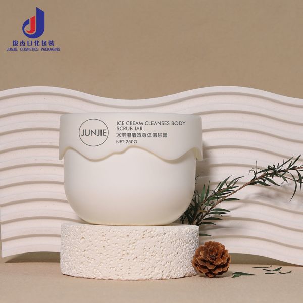 Luxury 250g 300g 400g White PP Empty Cream Jar White Screw Lid 300ml Capacity