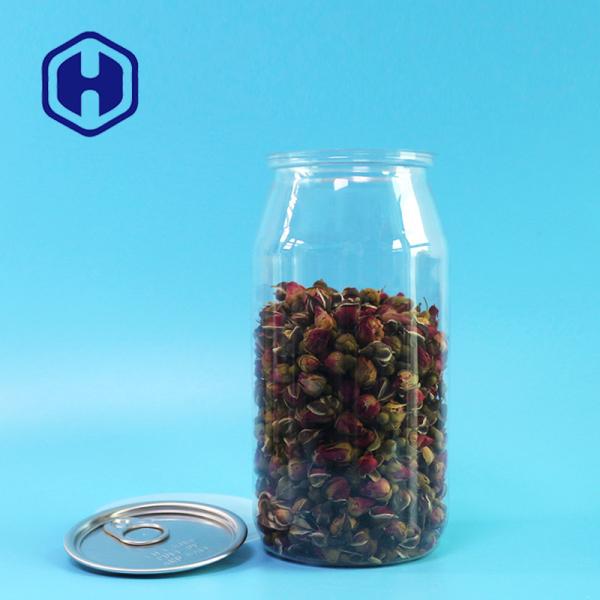 Sweets Seafood Dry Food Packaging Empty Plastic PET Can With Lids Custom Made