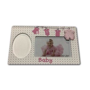 Cheap Art Keepsake Baby Clay Frame Wooden First Footprints / Handprint Kit for sale