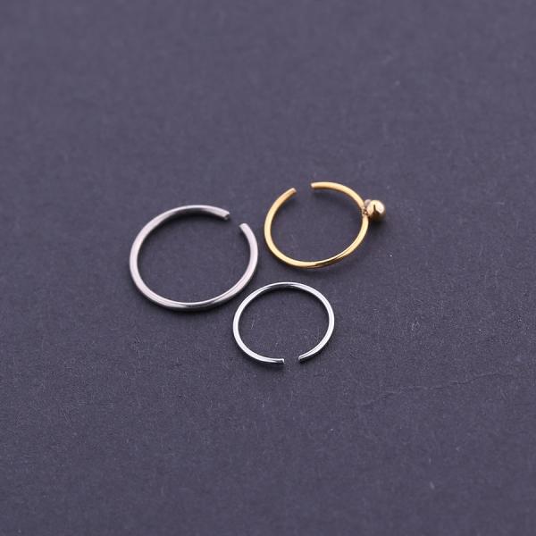 Custom made fashion16 gauge nose rings with round ball for women