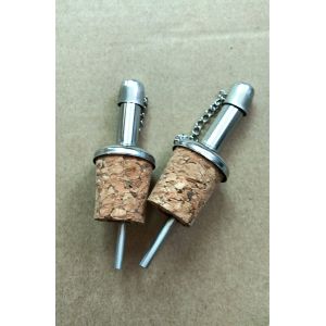 China NEW Stainless Steel Cork Pourer Spout with Metal Cap for 20mm Wine Olive Oil Bottle on sale