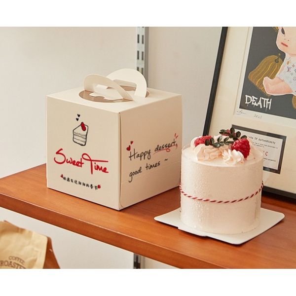 Quality Pull Tab Cake Box 3 4 Inch Handheld Mousse Dessert Packaging Transparent Window Design Easy Tear Opening wholesale