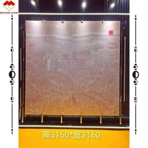 Big Slab Onyx Marble Stunning White Pink Onyx Stone for Wall Panel and Table Top