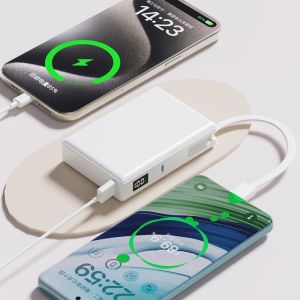 20000mAh 35W Fast Charging Wireless Power Bank With Built In Cable