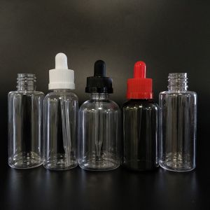 Black Transparent Glass Dropper Bottles with Screw Cap for Liquid in Various Ml