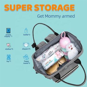 Geometric Polyester Fashion Mummy Maternity Nappy Bag 25*16*42cm
