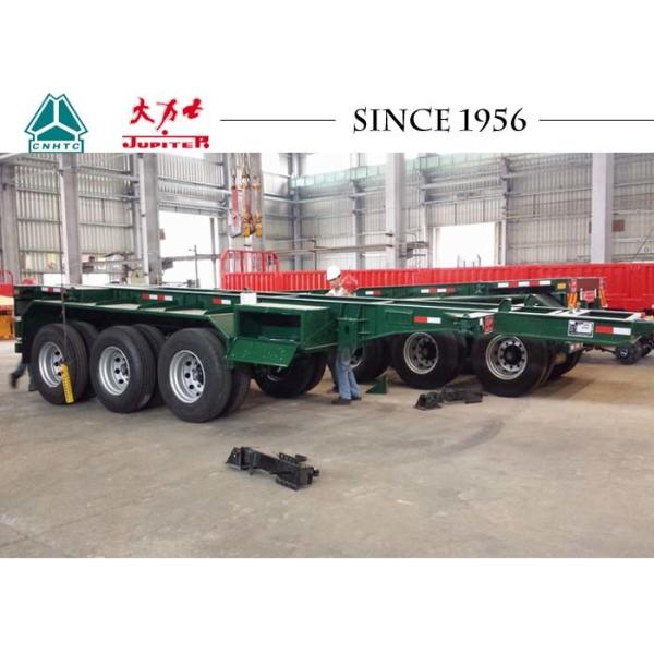 Heavy Duty 20 FT 3 Axle Skeletal Container Trailer With High Transport