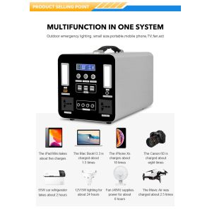 Solar generator 1000W 220V 110V Lithium battery solar portable power bank