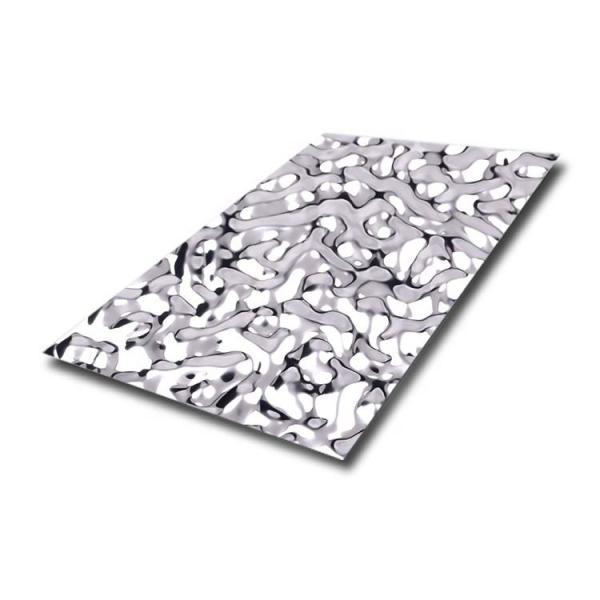 Quality Slit Edge 316L Stainless Steel Panel Sheet 2000mm Mirror Decoration Water Wave wholesale