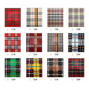 Custom Soft PU Synthetic Leather Cloth Elastic Bottom Classic Plaid Pattern