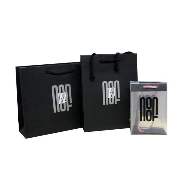 Embossed Logo NOOF Paper Carrier Bag Twist Rope Handle 190gsm