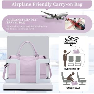 Airplane Friendly Carry On Dufflel Travel Bag With Wet Pocket Waterproof Large