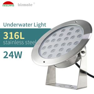 DC24V SS316L 24W IK10 Waterproof Led Underwater Light