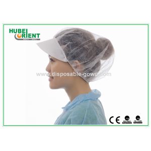 ISO9001/ISO13485 Non Woven PP Round Disposable Bouffant Cap With Peak