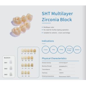 Yucera Multilayer Sht Zirconia Dental Block Amann System 89MM /Zirconia Disk for