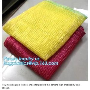 21*31cm Portable PE Fruit Oyster Onion Raschel Mesh Soap Net Bag With Handle