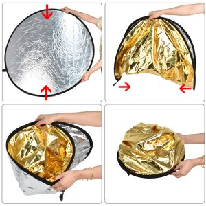 Silver Gold Folding 110cm Photo Studio Reflector Collapsible