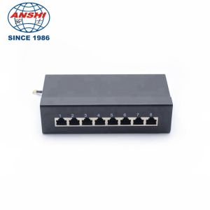 1U 8 Port CAT6 STP Rack Mount Patch Panel With Shielded