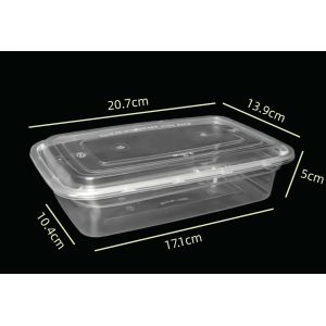 Rectangular 28oz PP Meal Prep Food Container with Lid Microwave Safe