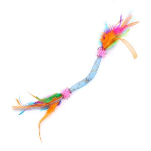 Eco-friendly High Quality Soft Feather Plastic Cat Toy Cat Interactive Feather