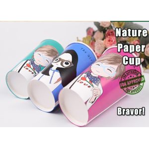 8 Oz Vending Heat Proof Paper Cups , Water Based Ink Logo Printed Paper Coffee