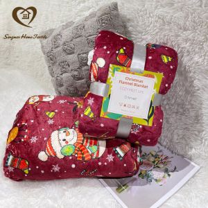 Rectangular Double Layer Double Sided Blanket For Christmas Customized Merry
