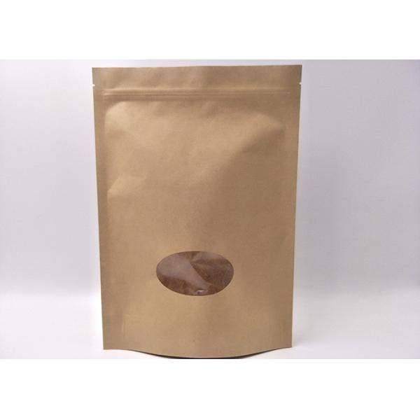 Quality Moisture Proof Kraft Paper Stand Up Pouches Laminated PP Preserve Fragrance wholesale