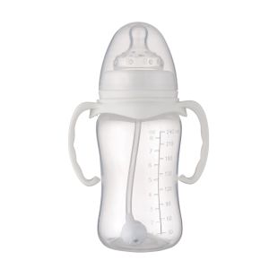 China Babay Care Newest 8oz PP Baby Milk Bottle , Wide Neck Baby Feeding Bottle With Handle on sale