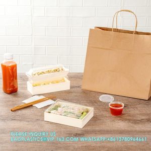 23 Oz Rectangle Short Straight Wooden Containers - Containers Sold Separately,