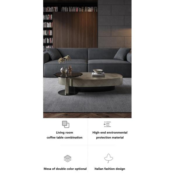 OEM Stainless Steel Contemporary Round Coffee Table With Metal Base