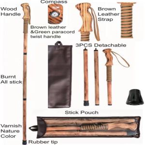 Animal Head Handmade Wooden Walking Sticks 90cm Custom Sizes