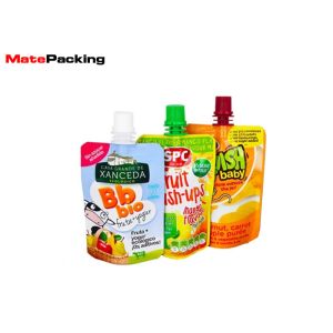 BRC Standard Resealable Fruit Juice Pouch , Custom Printed Stand Up Pouch With