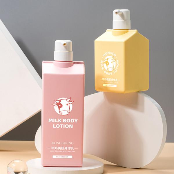 500ml/1000ml Pink/Yellow PET Smooth Bottle With white Pump For shampoo lotion