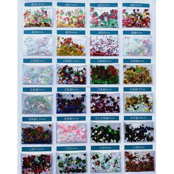 Square Heart Star Moon Flowers Leaves Crafted Glass Silk Holiday Nails High Christmas Glitter Mix for Excellent Effect