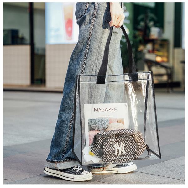 Travel Environmental PVC SHOPPING BAGS / Storage Clear Stadium Bag Cosmetic Bag With Zipper PVC BEACH BAG