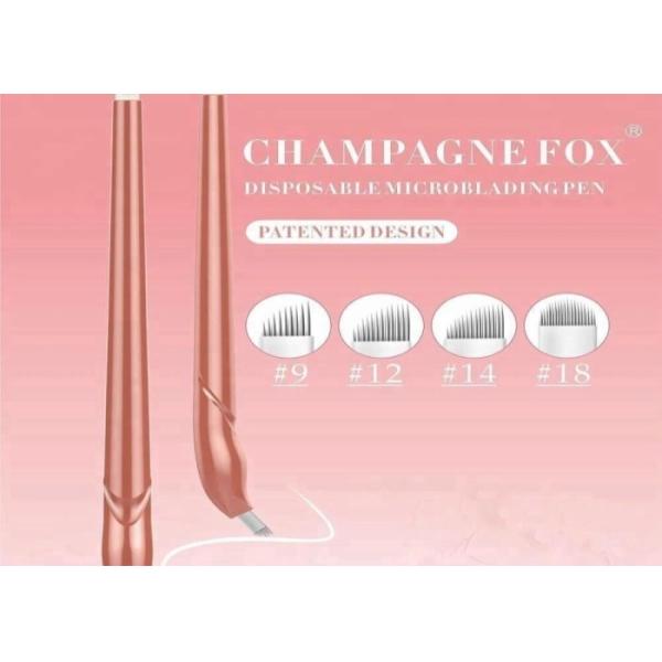 Lushcolor Champagne Disposable Microblading Pen With a Brush For Capturing Pigment Or Tattoo Ink