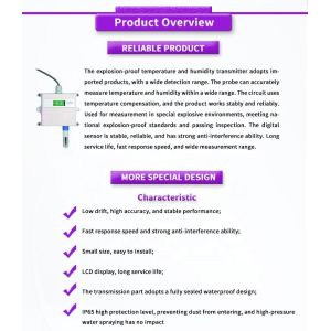 DC 24V 22V-26V Power Supply High Precision Temperature and Humidity Sensor