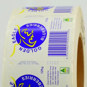 Fruit Custom Adhesive Labels Blueberries Barcode Labels Stickers ISO14001