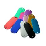 Colored Anodized Custom Engraved Dog Tags Runway Shape With Two Holes